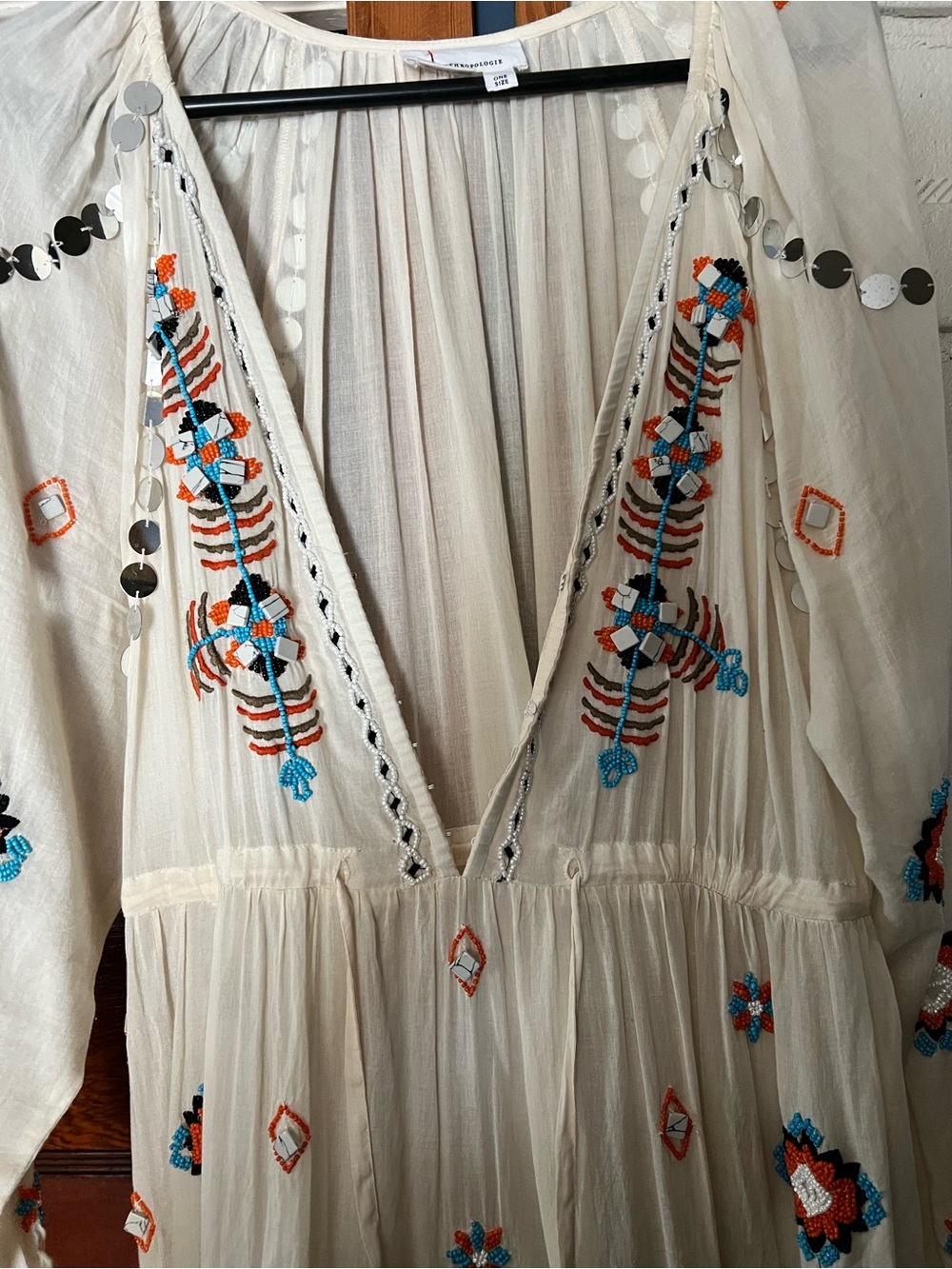 Anthropologie Boho Embellished Kaftan Maxi dress - Picture 5 of 8